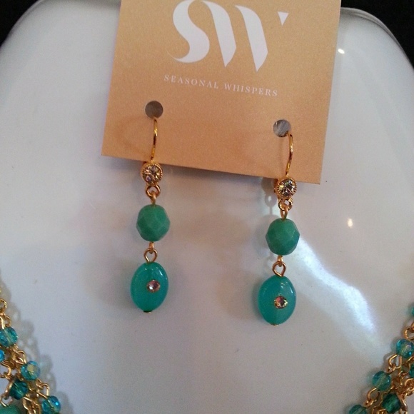 Seasonal Whispers Teal/Goldtone Necklace Set - Picture 4 of 8